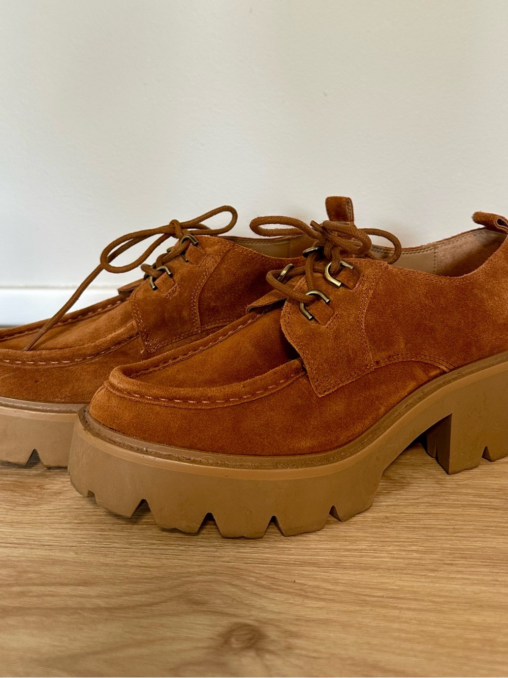 SAM EDELMAN Monna Lace Up Lug Sole Loafer Size 9 - Picture 4 of 9